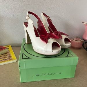 Vintage Inspired Lulu Hun Red and White Heels